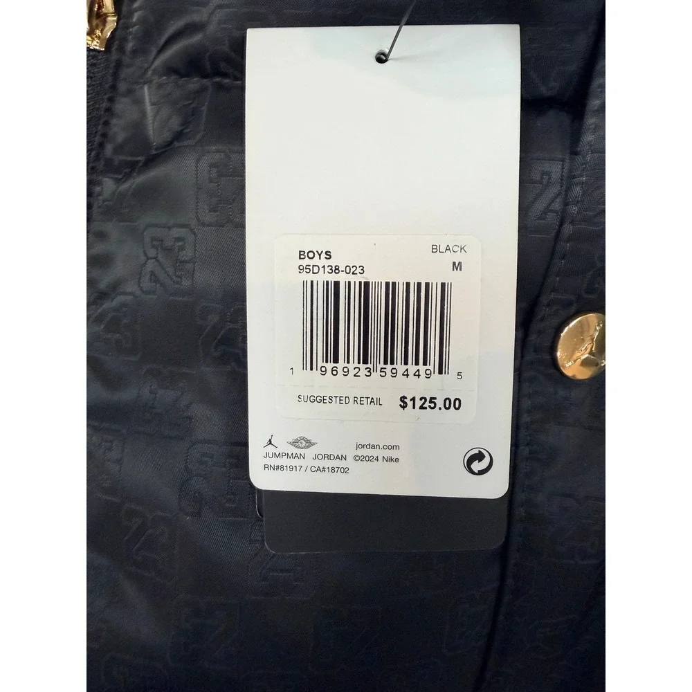 Jordan Unisex Puffer Jacket Black Winter‎ Size M (10-12) NWT